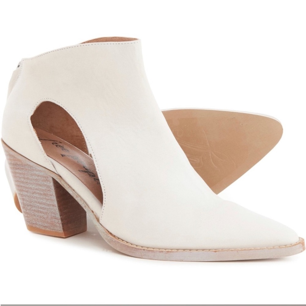 Free People Wilder Pointed Toe Leather Zipper Bootie size 40